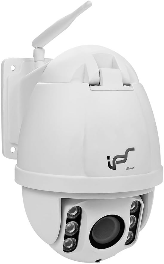 IPSmart WIFI Dome Surveillance Camera Waterproof IP66 Wireless PTZ IP Camera Outdoor 960P HD 1.3 Megapixel 4xOptical Zoom H.264 ONVIF IR-Cut Night Vision with IOS & Android APP (8GB SD Card included)