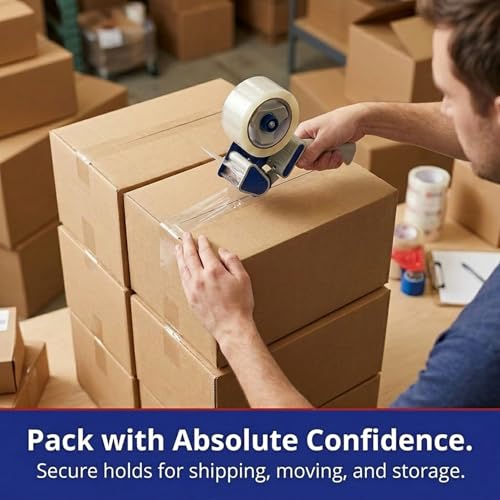 Image of Tape Logic Packing Tape 2-Rolls & Dispenser, 2 inch x 55 yd 2.6 Mil - Heavy Duty Clear Packaging Tape Roll for Shipping, Moving, Order Fulfillment