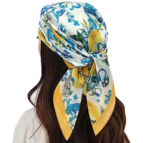 Silk Feeling Scarf Square Hair Scarves Satin Headscarf Fashion Neck Scarfs for Women
