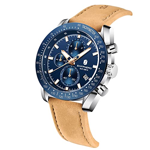Image of BENYAR Men's Watches Chronograph Watch for Men Multifunction Black Waterproof Sport Fashion Quartz Wristwatches Calendar with Stainless Steel Strap