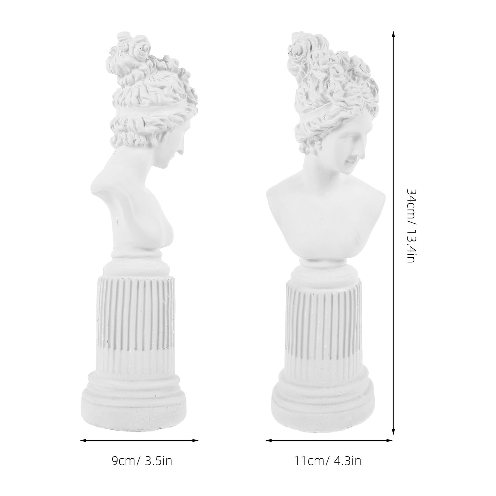 Zerodeko Statua Busto Ragazza in Gesso Scultura Da Tavolo Ornamento Per Arredamento Casa Figura Decorativa