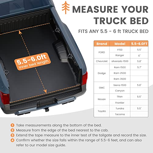 Heytrip Pickup Truck Tent Waterproof 5.5Ft-6Ft Truck Bed Tent Double Layer 2 Person Truck Tent For Camping Fishing thumb #7
