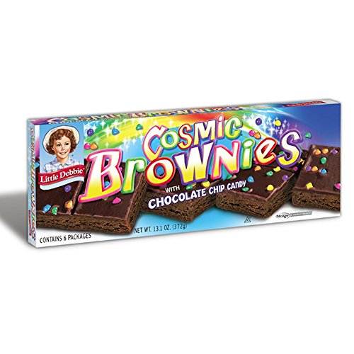 Little Debbie Cosmic Brownies /Dark Fudge with Candy Coated Chocolate Chips 13.1 oz Box