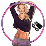 [page_title]-DUTISON Hula Hoop zur Gewichtsreduktion,Reifen mit Schaumstoff Gewichten Einstellbar Breit 48–88 cm beschwerter Hula-Hoop-Reifen für Fitness mit Springseil -Lila und Rosa