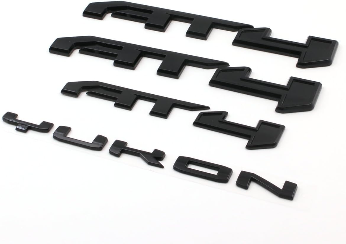 4PCS Set Door Rear AT4 Yukon Emblems Letters Compatible with 2021-2025 Yukon Yukon XL (Gloss Black)