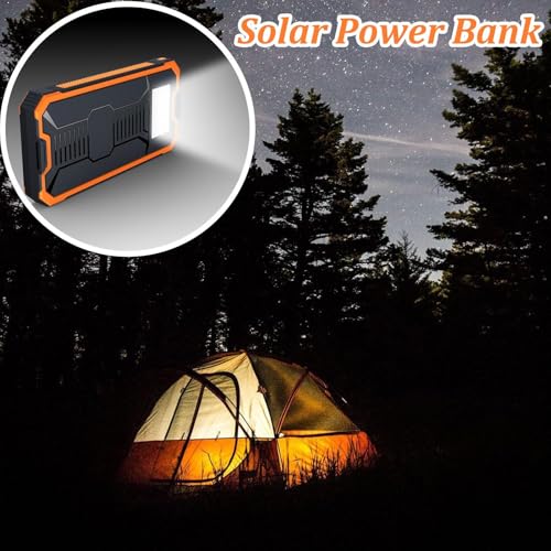 Cargador portátil de 20000 mAh con panel solar y construcción resistente 5