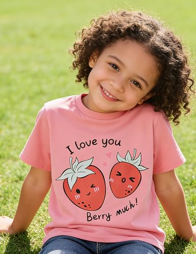 Image of Toddler Girls Clothes T-Shirt Short Sleeve Graphic Tee Cartoon Dinosaur 2-6T Girl Shirt Summer