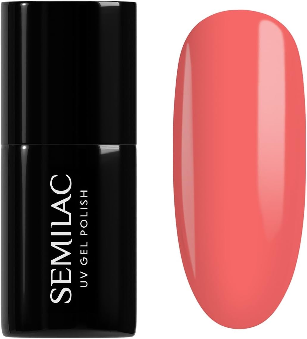 Semilac UV Hybrid Nail Polish, Number 038, 7 ml, Coral Beach