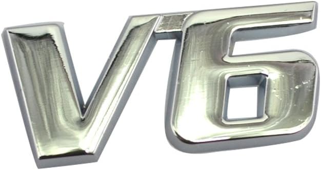 Focalmotors A0801215 Car Metal Chrome 3D V6 Displacement Emblem Badge Truck Auto Motor Sticker Decal