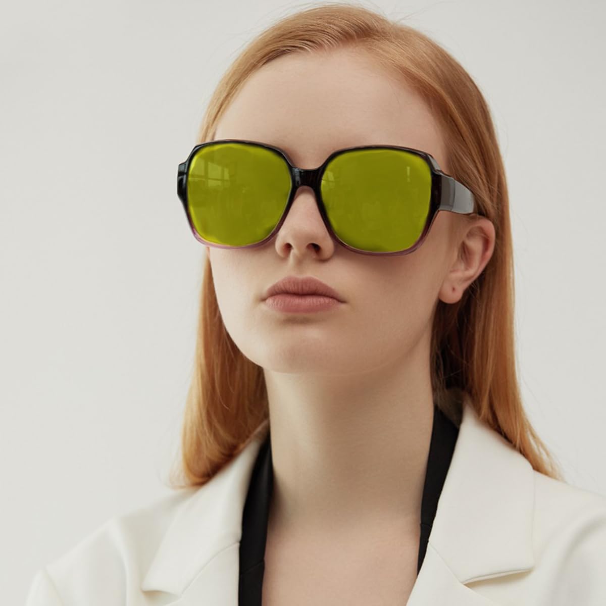 Lunettes de vision nocturne pour automobilistes Femmes Hommes Polarisées Anti-éblouissement Verres jaunes Lunettes de conduite nocturne Ultra légères Protection UV400