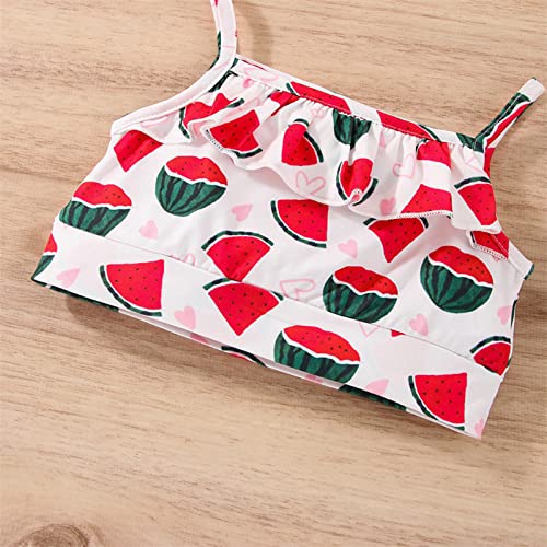 Big Boy Regata Infantil Crianças Meninas Roupas Casual Praia Estampa Melancia Sem Mangas Alça Suspen