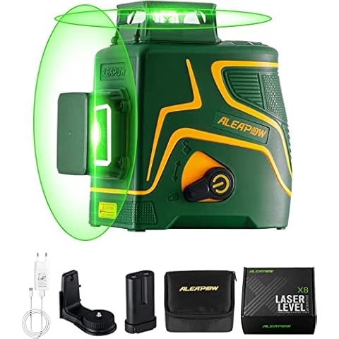 Láser de Línea Cruzada ALEAPOW X8 con 2x360° Láser Verde 45m Cover