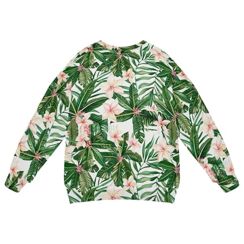 JUNZAN Green Tropical Leaves Kids Boys Hoodie Sweatshirt Fleece Tops Clothing Shirts Sports 4T2