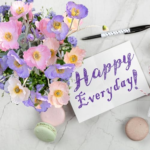 Image of 5Pcs Poppy Flowers Artificial Poppy for Home Decor(Light Purple)