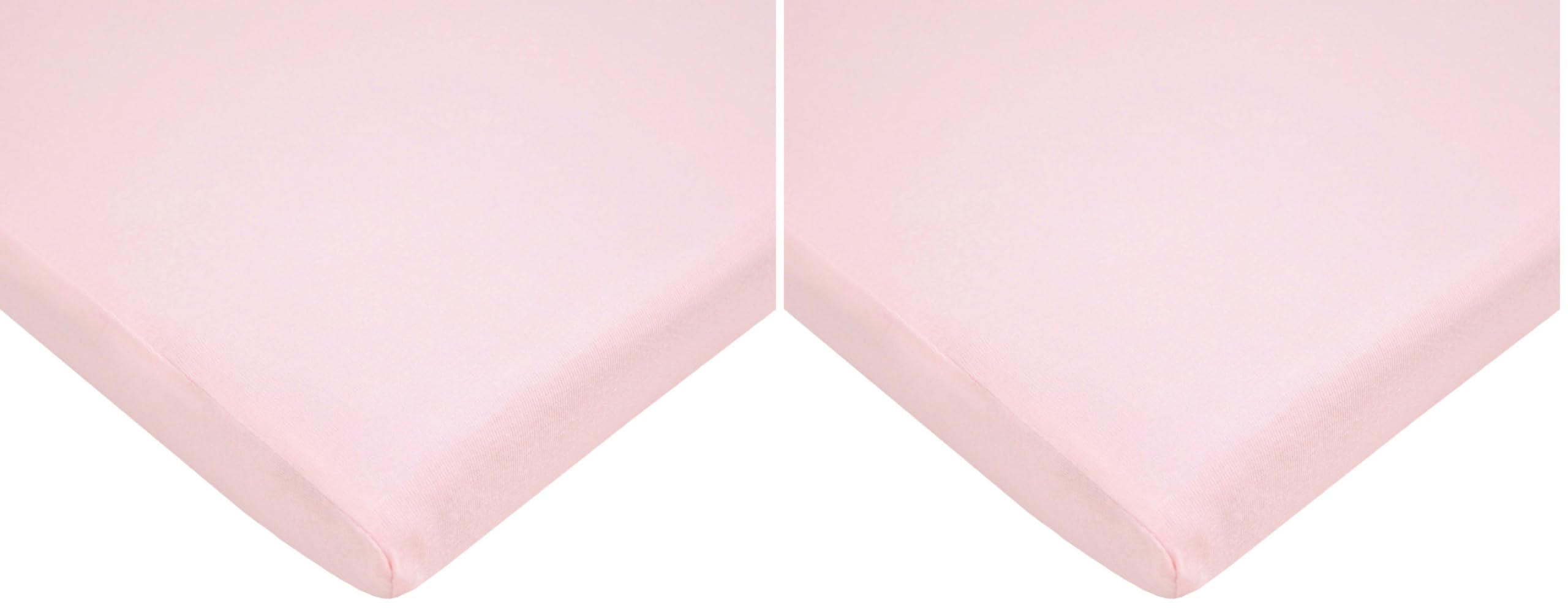 TL Care Supreme 100% Natural Cotton Jersey Knit Fitted 18" x 36" Cradle/Bassinet Sheet, Pink, Soft Breathable, for Girls (Pack of 2)