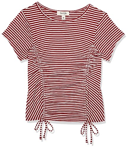 トップス Optstuff DRAWSTRING BORDER T-SHIRT 4089 Loopwheel Stripe Border Tee in Navy Grey – Blue Owl
