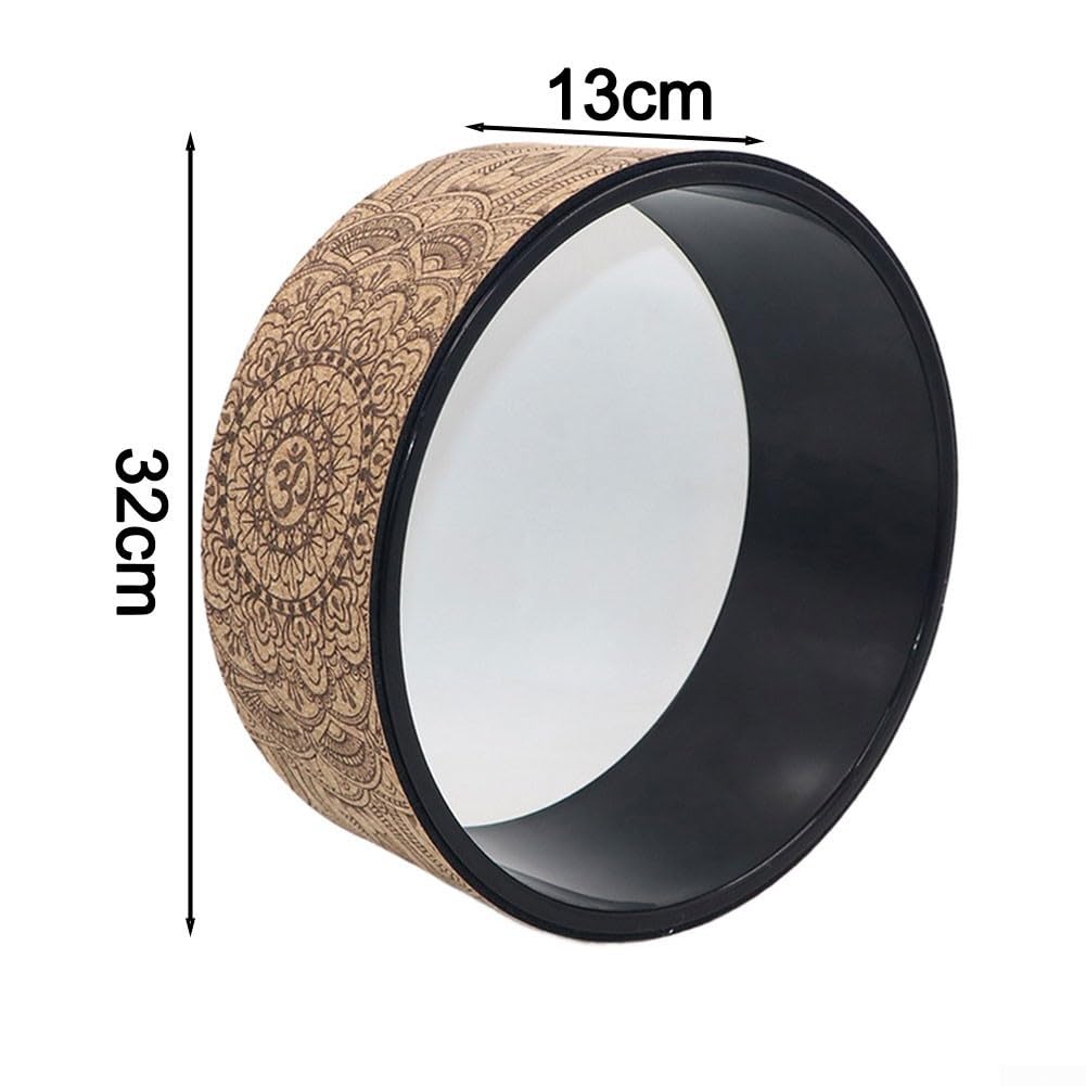 Ruota da yoga per stretching della schiena e allenamento degli addominali, rullo in poliuretano per principianti e professionisti esperti, attrezzatura per il fitness a casa e in studio, 32 x 13 cm
