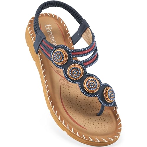 HARENCE Memory Foam Flat Sandals