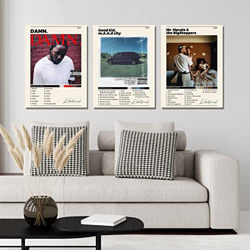 Album Cover Posters, Set Of 3 Album Cover Wall Art, Framed Canvas Wall Art, Modern Wall Art For Living Room, Bedroom, Bathroom, 12"X16" Framed With Hook (Kl) #TOP4