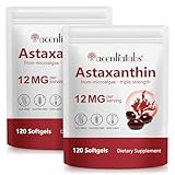 Astaxanthin Supplements 12mg - 120 Softgels | Premium Natural Antioxidant from Microalgae | Eye, Skin, Brain, Joint, Heart & Immune Health Support | Non-GMO, Gluten-Free