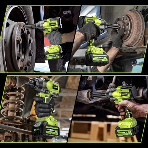 Robustrue RT1200B 1200Nm (860Ft-Lbs) Cordless Impact Wrench, 1/2 High Torque Brushless Impact Gun, 2300Rpm Power Impact Wrench, 2 X 5.0Ah Battery, Fast Charger, Pistola De Impacto For Heavy Duty Truck Rv Mower thumb #7