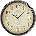 AMS 5962 Wanduhr Funkuhr Wand Vintage Uhr Style Metallgehäuse in antiker Holz-Optik Dekouhr