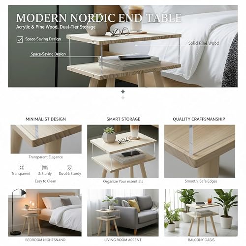 Mesa auxiliar de acrílico transparente con almacenamiento - 50% OFF - Image 3