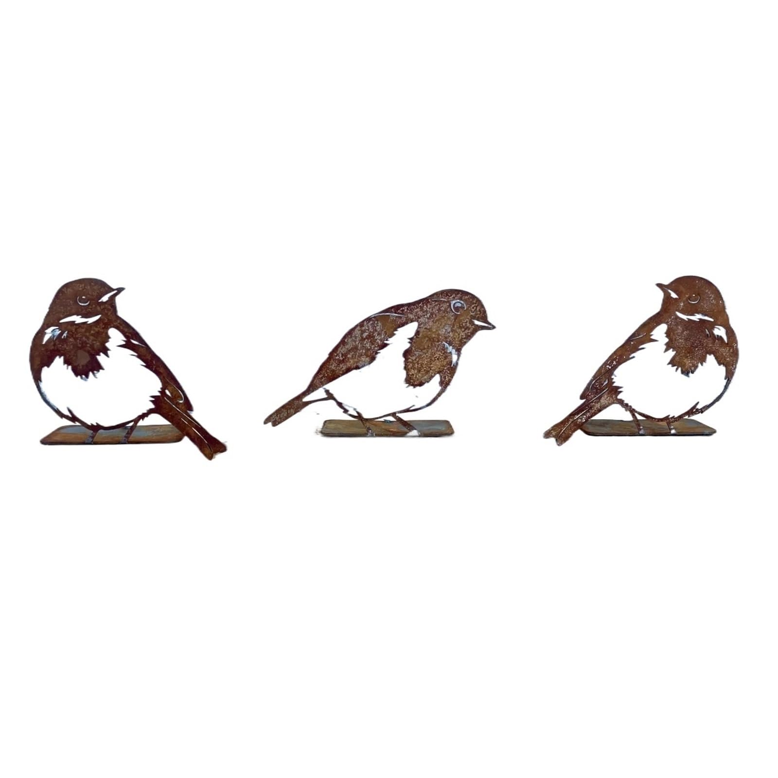 AFDHVTKLDR Garden Decorative Silhouette 3pcs/Set Rusty Steel Bird Silhouettes Woodpecker Robin Country Garden Yard Art Outdoor Home Decor
