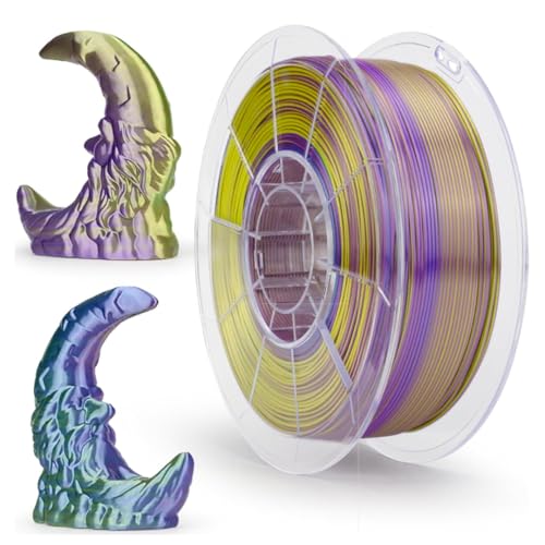 Image of FiLAMONT PLA Silk Filament 1.75mm, 3D Printer Filament, Shiny Silk 1.75 PLA Filament, 1kg(2.2Lbs) /Spool (Silk Gold Blue Purple)