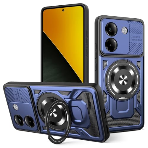 �Ή��@�� for Xiaomi Poco M7 Pro 5G,�Ή��@�� for �J�[�}�E���g���C�L�b�N�X�^���h MagSafe�Ή� ���C�����X�[�d 2 in 1 [PC+TPU] �X�}�[�g�t�H���P�[�X Blue