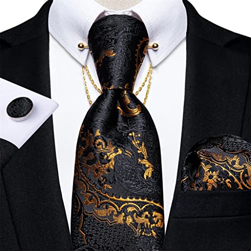 Corbata negra de seda para hombre 8cm