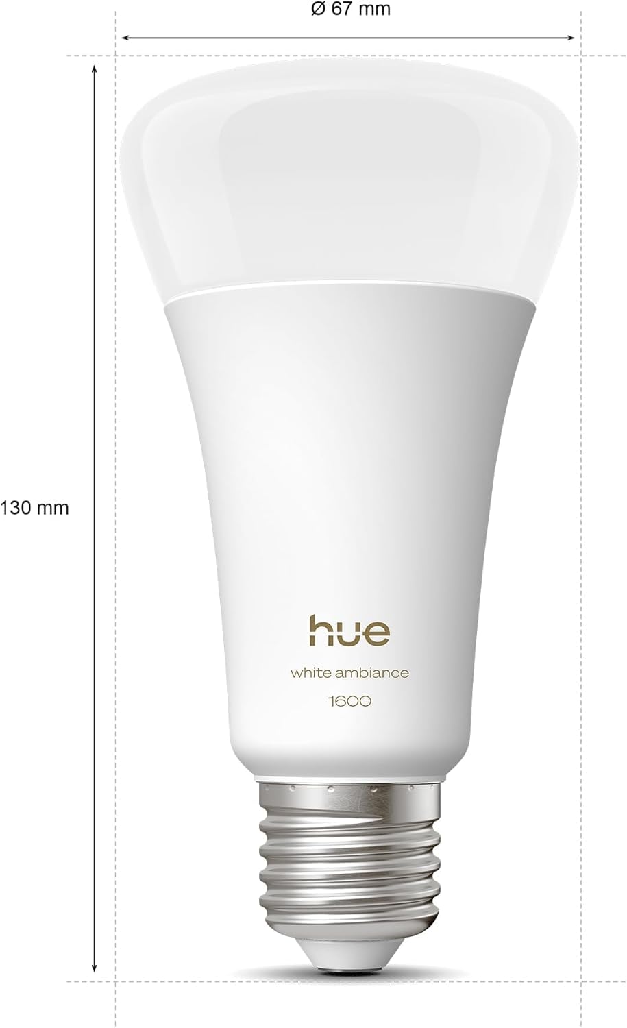 Philips Hue LED A67 (Confezione da 1), Lampadine smart con luce bianca calda E27, Luci smart da 11,8 W e 1.600 lumen, Lampadine intelligenti compatibili con Alexa, Google Assistant e Apple Home