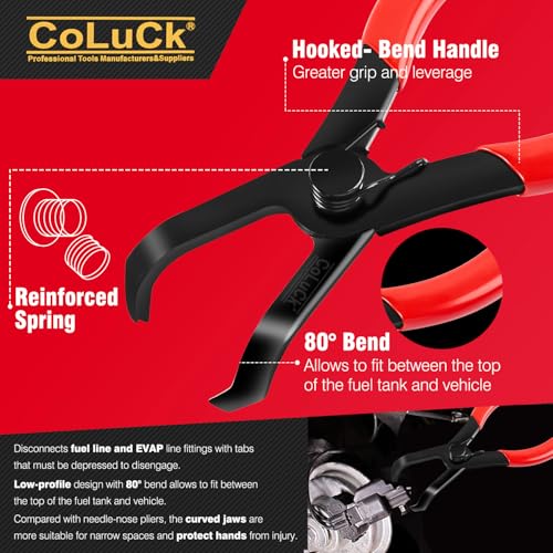Coluck FUEL LINE PLIERS SET 5PCS Electrical Connector Pliers Fuel Line Pliers 6Pcs,Hose Remover,Flat Hose Clamp Pliers,Electrical Connector Separator,Hose Removal Pliers,Spark Plug Wire Pliers,Hose Pipe Clamp Clip thumb #7