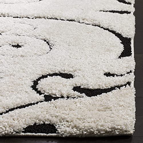Image of Handwoven Microfibre 3D Rug for Living Room (Ivory & Black, 2 X 8 Feet (Runner), Microfibre)