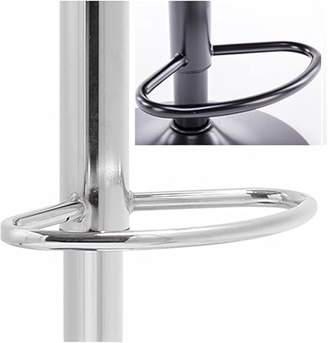 Miniatura 3 de Tall Bar Stools Elegant Fabric Adjustable Height Bar Stool with Wood Middle Back and Chrome Base Cafe Milk Tea Shop Bar Stool High Chair Barstools