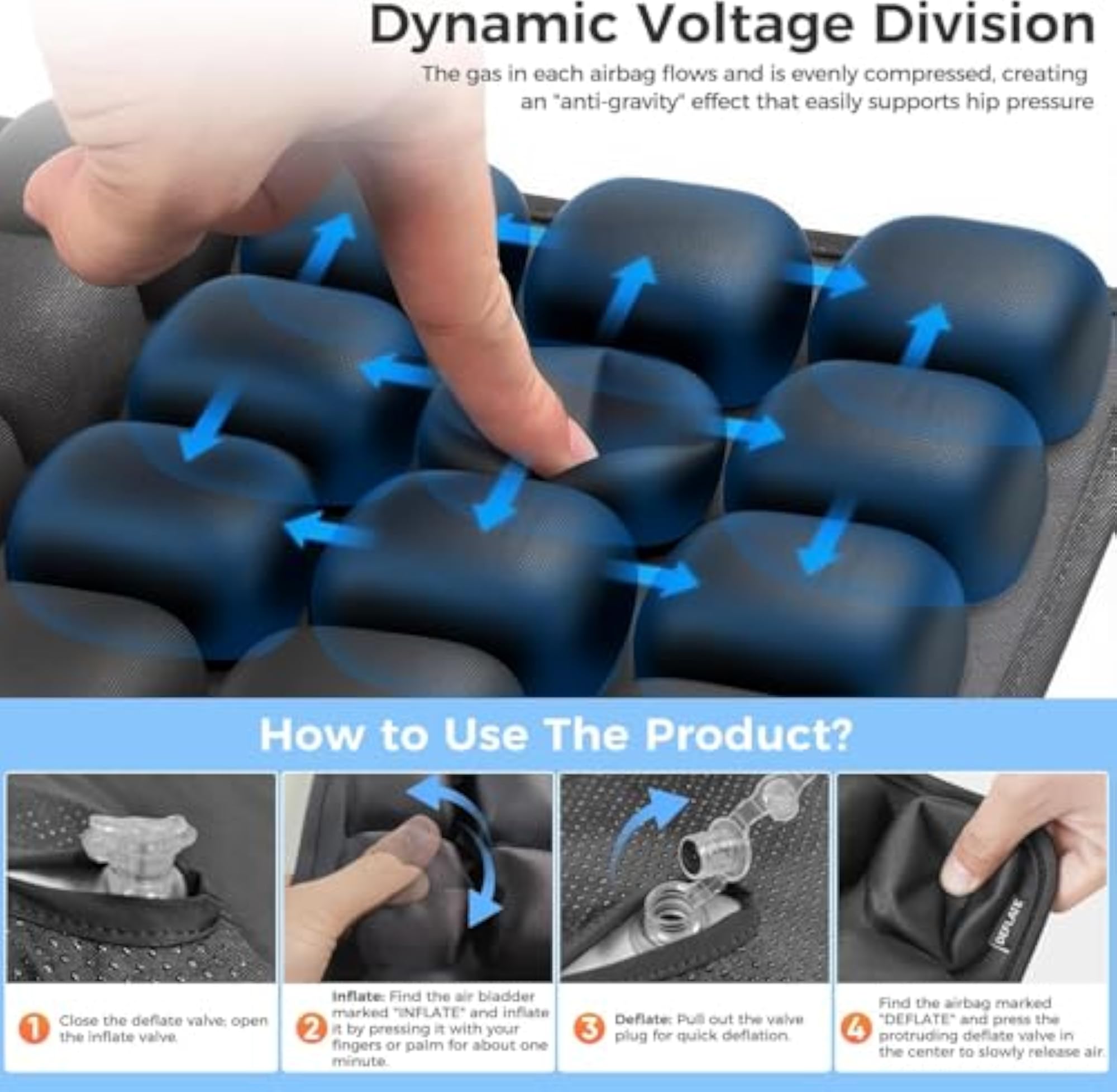 3D Inflatable Seat Cushion for Pressure Relief