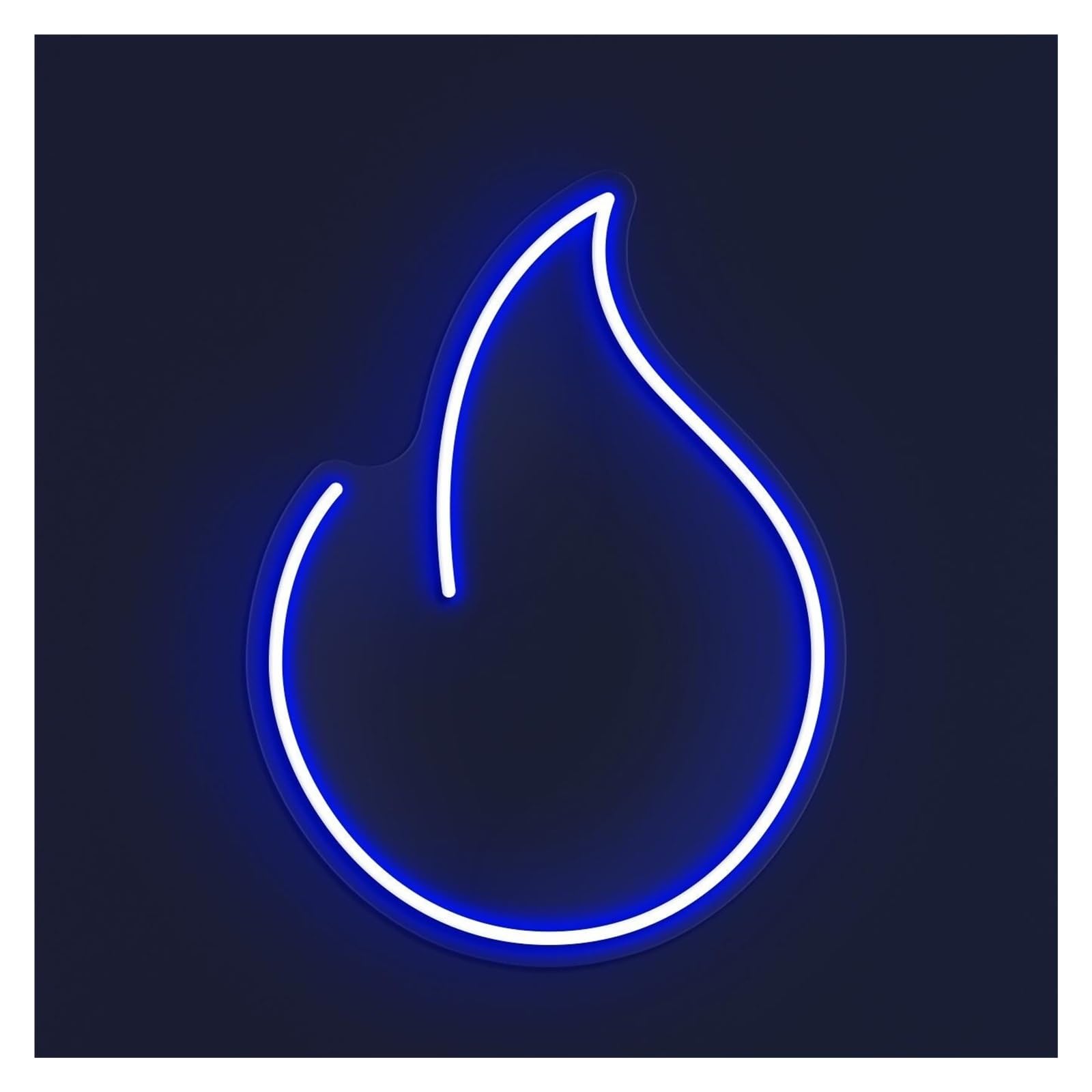 Rongch Blue Hanging Art Signs Simple Fire Neon Sign, Suitable For Cafe Wall Decor With Brightness Adjustable 30Cm(Blue)