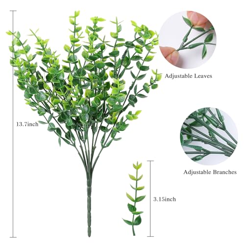 Image of AmyHomie 20 PCS Artificial Flowers for Outdoors, UV Resistant Fake Plants
