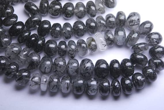 Rondelles en tourmaline noire quartz 8-9mm pour creation bijoux