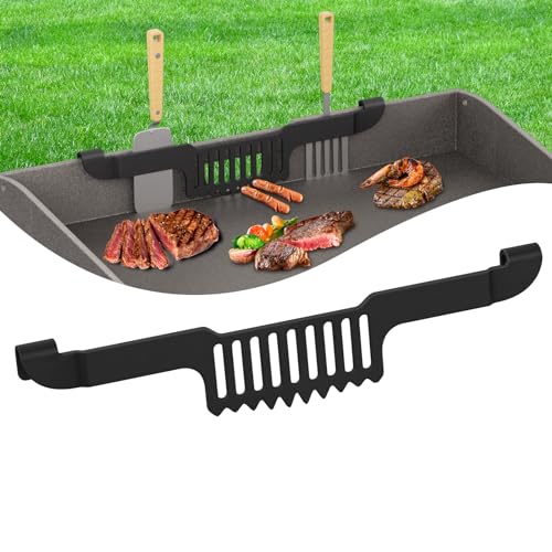 Grease Gate Spatula Holder for Blackstone Griddle 11.8 Inch Magnetic Design Stainless Steel Grease Trap Grill Food Mesh Screen Block Hold Rack Griddle Accessories for Blackstone(Black)