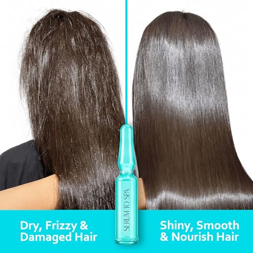 Image of keranano Serum To Hair Spa Ampoule for Instant Soft, Shiny & Smooth Hair | Deep Nourishing Hair Treatment for Dry, Frizzy & Damaged Hair | Water Activated Hair Spa Mask (5x25ml)