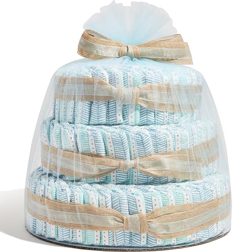 Image of The Honest Company Deluxe Diaper Cake | Clean Conscious Diapers, Baby Personal Care, Plant-Based Wipes | Dots + Dashes | Deluxe, Size 1 (8-14 lbs), 70 Count