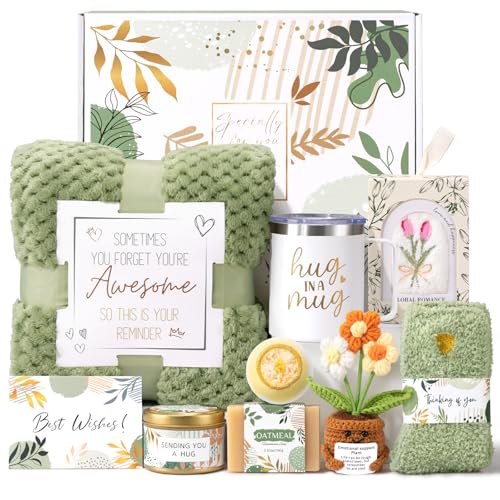 Victdom Get Well Soon Gift Baskets for Women, Sending Warmth Gift, Self Care Gifts, Spa Care Package After Surgery Inspirational Thinking of You Sympathy Gift, Birthday Mother's Day Easter Gifts 9-PIECE