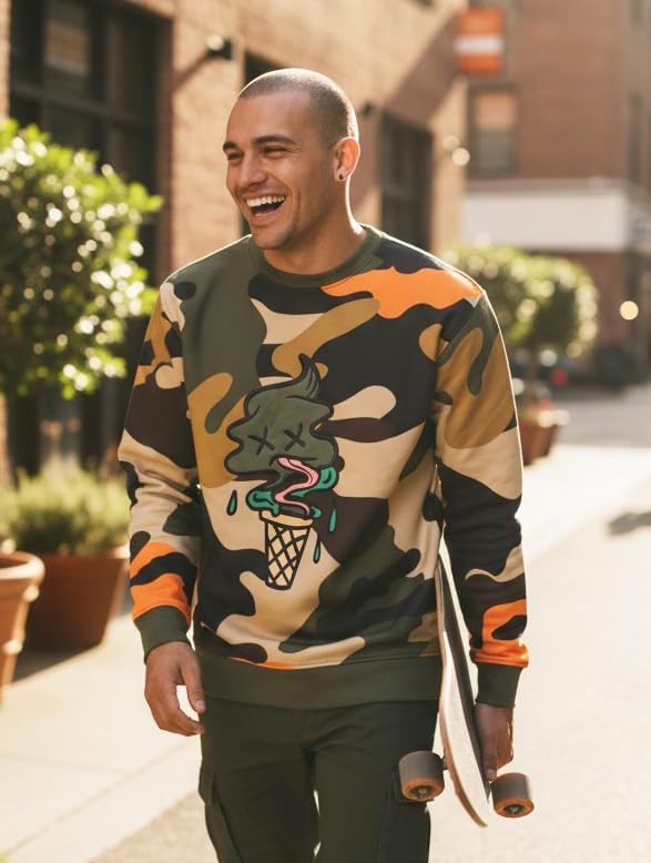 SCREENSHOT SIGNATURE F11076 Premium Fleece Streetwear Graphic Crew Neck Sweatshirt - Classic Fit - Image 3