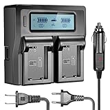 Neewer LCD Battery Charger for Sony NP-FW50 Batteries Compatible with Sony NEX-3/5/6/7 Sony a7II a7RII a7sII a7s a7 a7R A6000 A6300 SLT-A33/A37/A55(US Plug + EU Plug + Car Charger Adapter)