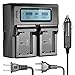 Neewer LCD Battery Charger for Sony NP-FW50 Batteries Compatible with Sony NEX-3 NEX-5 NEX-6 NEX-7 NEX-C3 NEX-F3 SLT-A33 SLT-A37 SLT-A55(US Plug + EU Plug + Car Charger Adapter)