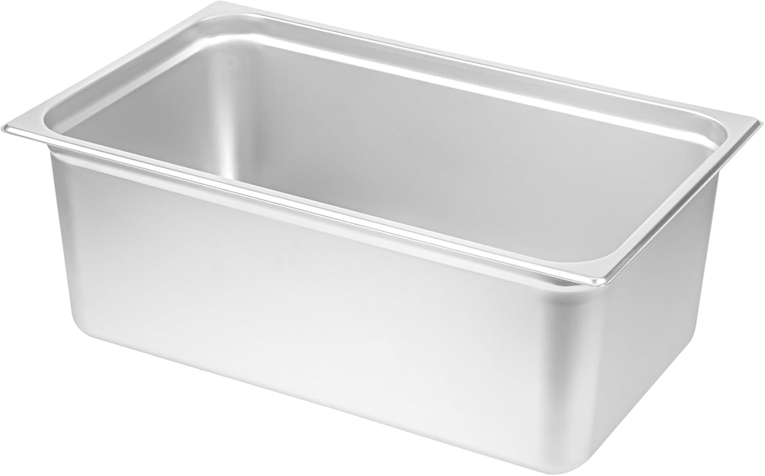 Restaurantware-Kitchen Tek Full Size Steam Table Pans, 6 Anti-Jam Steam Pans - Lids Sold Separately, 8” Deep, 24 Gauge Stainless Steel Hotel Pan, Freezable, for Catering Events and Parties