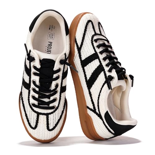 Project Cloud Genuine Leather Casual Sneakers for Women - Memory Foam Insoles Lace-Up Womens Shoes & Lightweight Women's Fashion Sneakers - Non-Slip Shoes for Women Footwear (Verdy,Raffia,7)