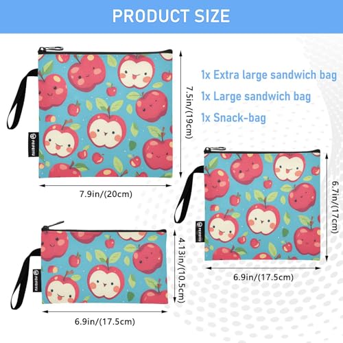 Bolsas reutilizables para sándwich y snack 3 unidades miniatura 3