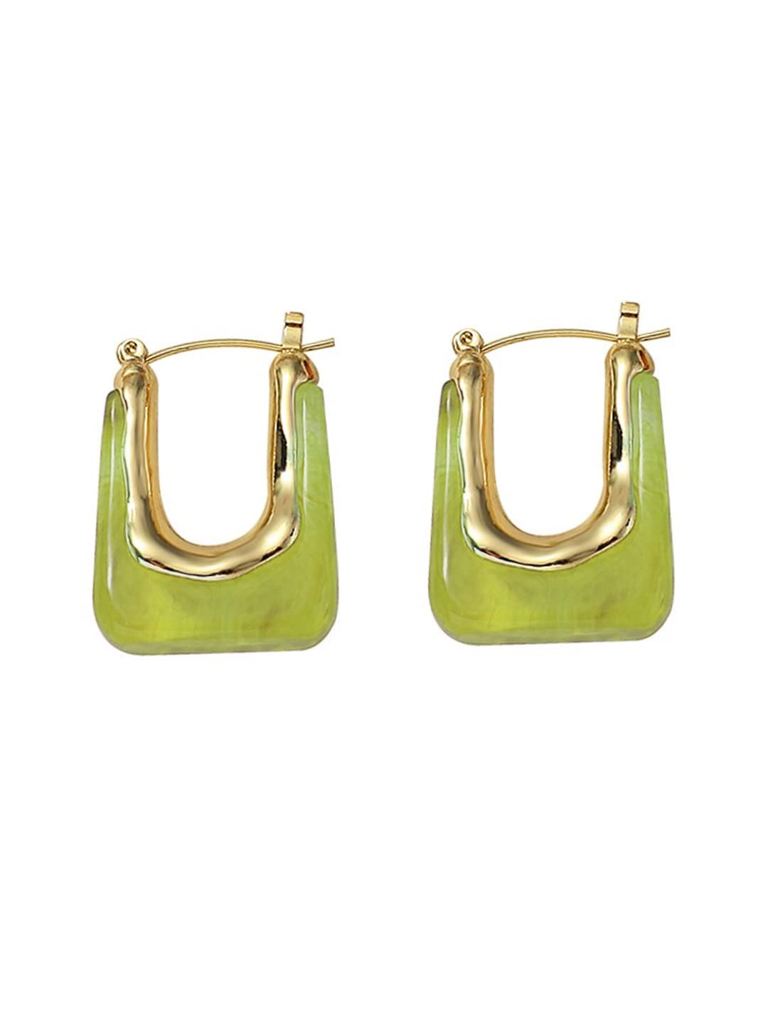 Yellow Chimes Hoop Earrings for Women Fashion Green Hoops Earrings | Gold Plated Geometric Shaped Hinged Tube Hoop Bali Earrings for Girls | Birthday Gift for Girls & Women Anniversary Gift for Wife (B0BB7LT2H5) Amazon Price History, Amazon Price Tracker